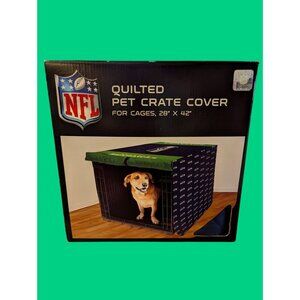 Seattle Seahawks Quilted Pet Crate Cover For Cages 28" X 42" Durable Fabric Prov